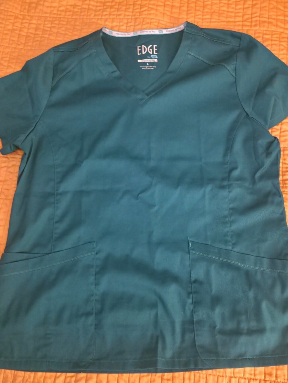 IRG Edge Womens Hunter Green V-Neck Medical Scrub Top Size Large